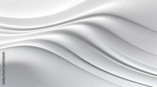 white wavy background with smooth lines 3d rendering