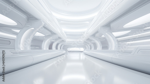 white futuristic background 3d rendering