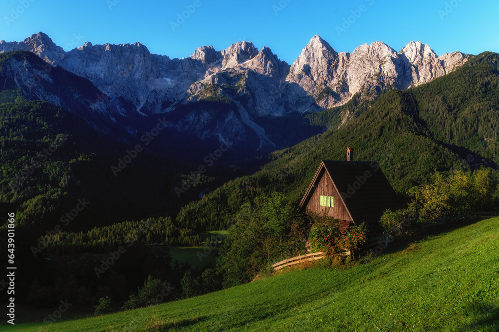 The beautiful nature of the Slovenian Alps. The Julian Alps. Summer in Triglav National Park.