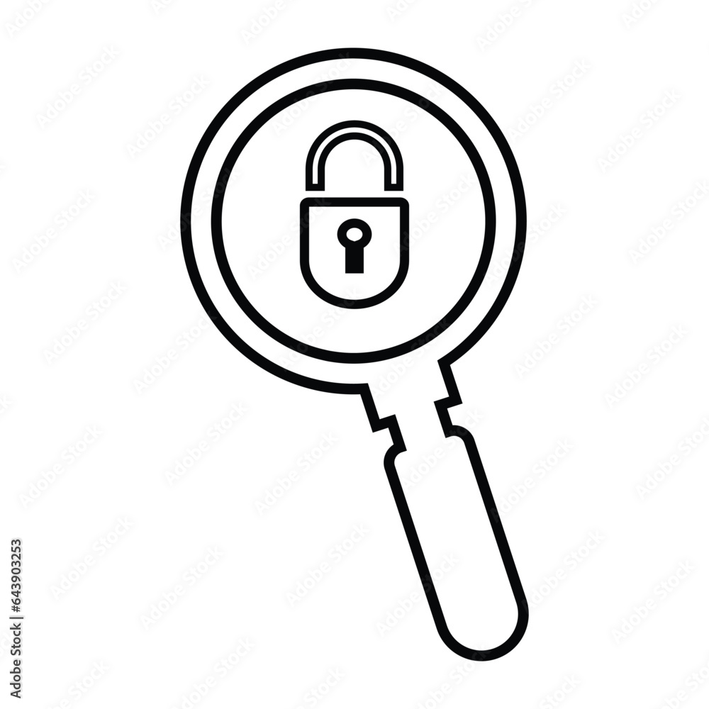 Search lock, find, glass icon Search lock, find, glass icon