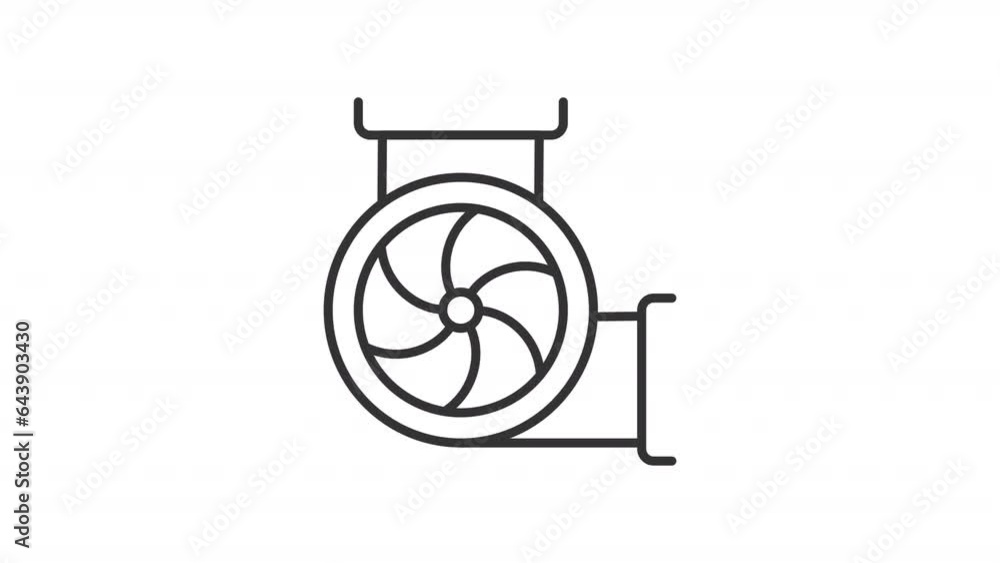 Black thin line animation of industrial ventilation, HD video with transparent background, seamless loop 4K video representing ventilation. Black thin line animation of industrial ventilation, HD video with transparent background, seamless loop 4K video representing ventilation.