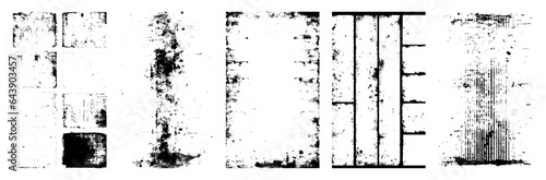 Dust and scratches frame Set of White Grainy Texture On Black Background. Dust Overlay Texture. Noise Particles. Rough Grunge Shabby Scratched Torn Dust Texture. Distressed Overlay Surface texture.