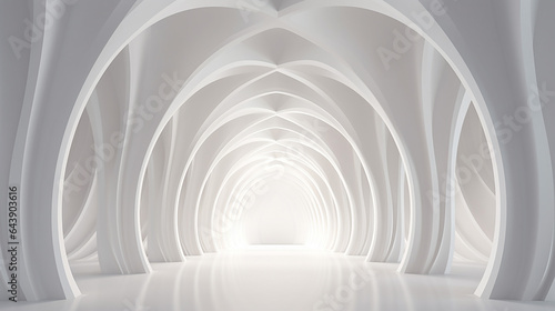 abstract architecture background arched interior 3d render