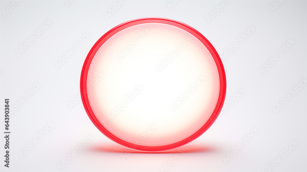 red light fluorescent button isolated on the background of computer graphics website design