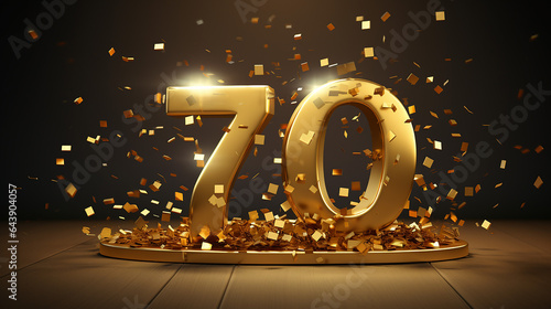 happy 70th birthday gold balloons greeting card