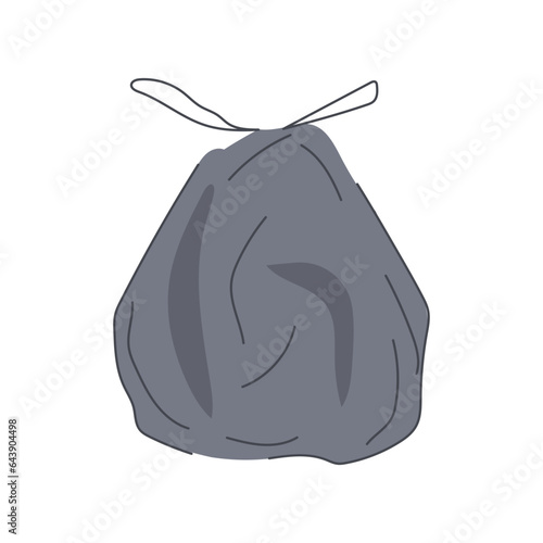 plastic trash bag cartoon. rubbish recycle, bin full, paper pack plastic trash bag sign. isolated symbol vector illustration