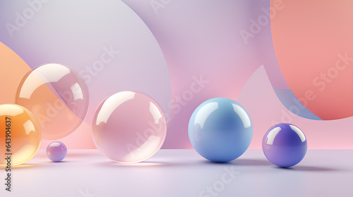 Abstract pastel background with colorful balls