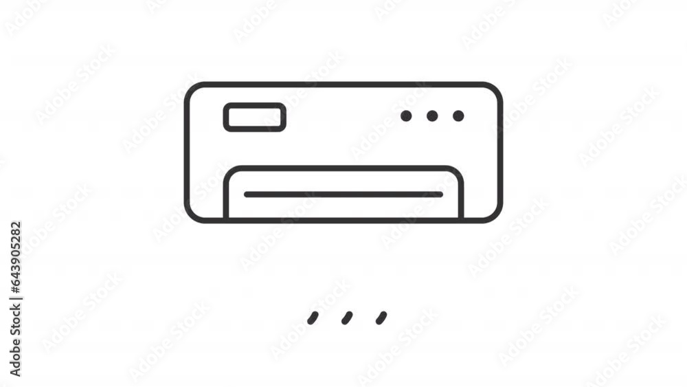 Set of white linear icon animations representing ventilation, HD video with transparent background, seamless loop 4K video. Set of white linear icon animations representing ventilation, HD video with transparent background, seamless loop 4K video.