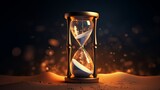 Hourglass with Glowing Sand, Generative AI