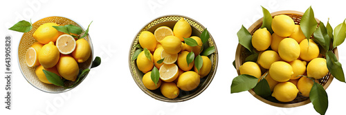 Using a sieve strain thin skinned flat lemon known as Citrus depressa or Hirami lemon transparent background photo