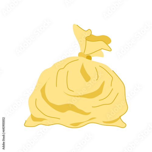 full trash bag cartoon. paper pack, sign sack, recycling can full trash bag sign. isolated symbol vector illustration