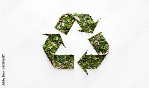 Recycle symbol on a white background