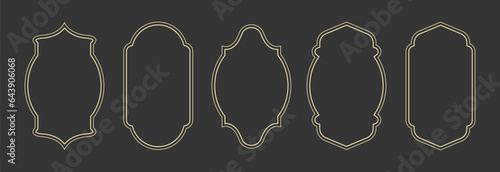 Islamic, arab line arch vector window icon set