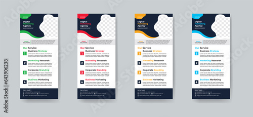 Modern creative corporate business dl flyer or rack card layout concept background flyer brochure cover template for grow up your business to the next level