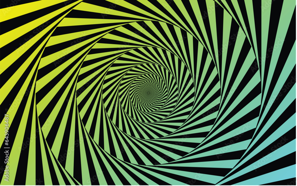 Colorful Spiral optical illusion in a dark background, element for modern day design, vector art illustration Colorful Spiral optical illusion in a dark background, element for modern day design, vector art illustration