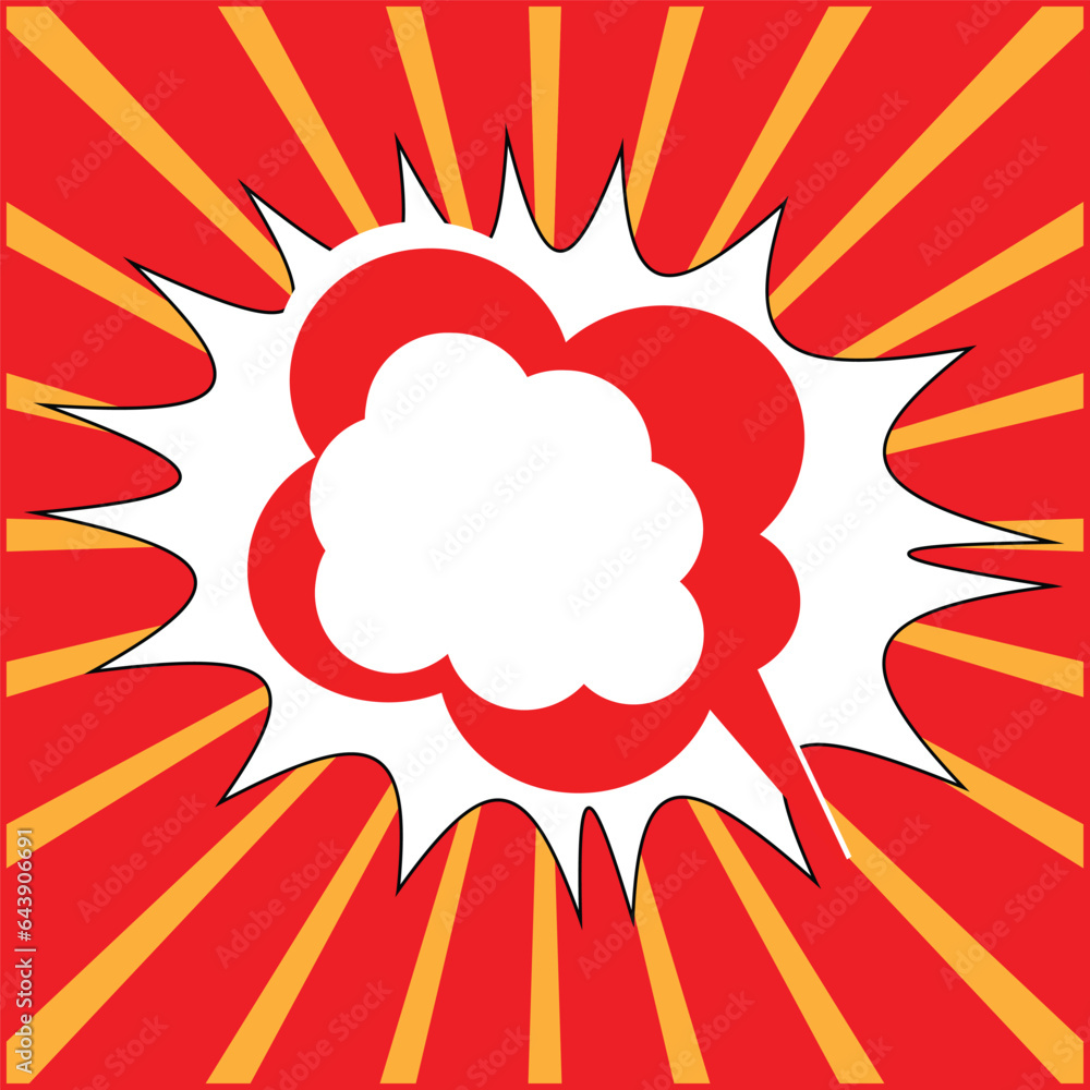 Speech Bubble in Pop-Art style. Retro vector illustration icon with pop bubble on yellow background Speech Bubble in Pop-Art style. Retro vector illustration icon with pop bubble on yellow background