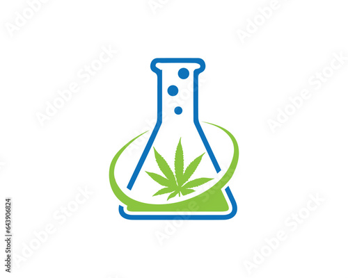 Lab and cannabis logo