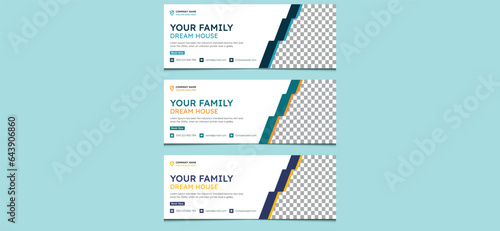 Simple abstract clean editable unique creative modern corporate business real estate home house  sale construction social media cover post web banner ads  design template.