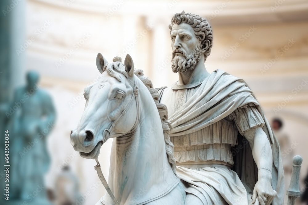 Marcus Aurelius on horse statue in Capitoline Museum, Rome, Italy Marcus Aurelius on horse statue in Capitoline Museum, Rome, Italy