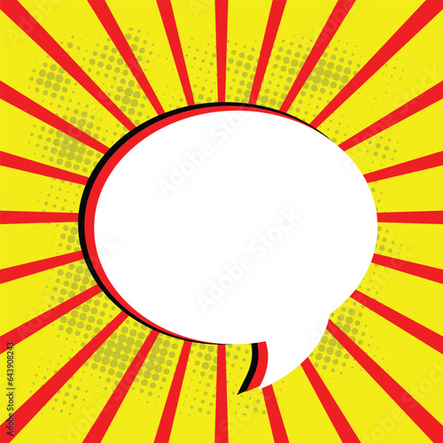 Speech Bubble in Pop-Art style. Retro vector illustration icon with pop bubble on yellow background