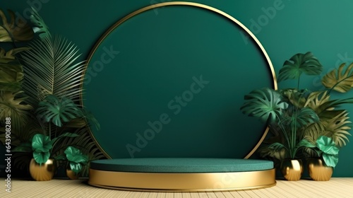 Modern living room in emerald colors