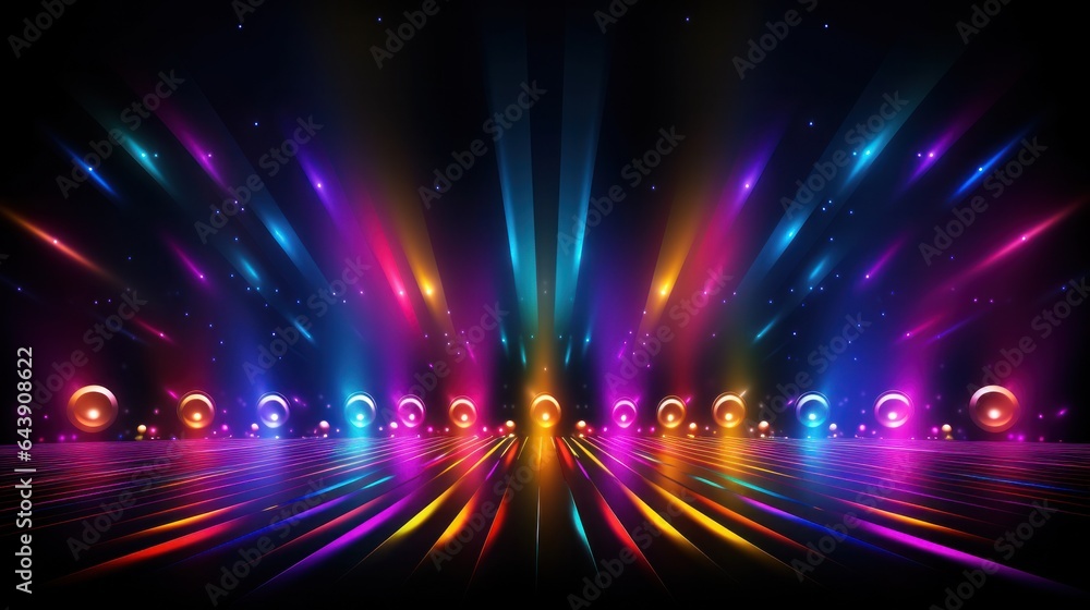 Neon disco party background - obrazy, fototapety, plakaty 