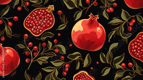 Pomegranate illustrated background
