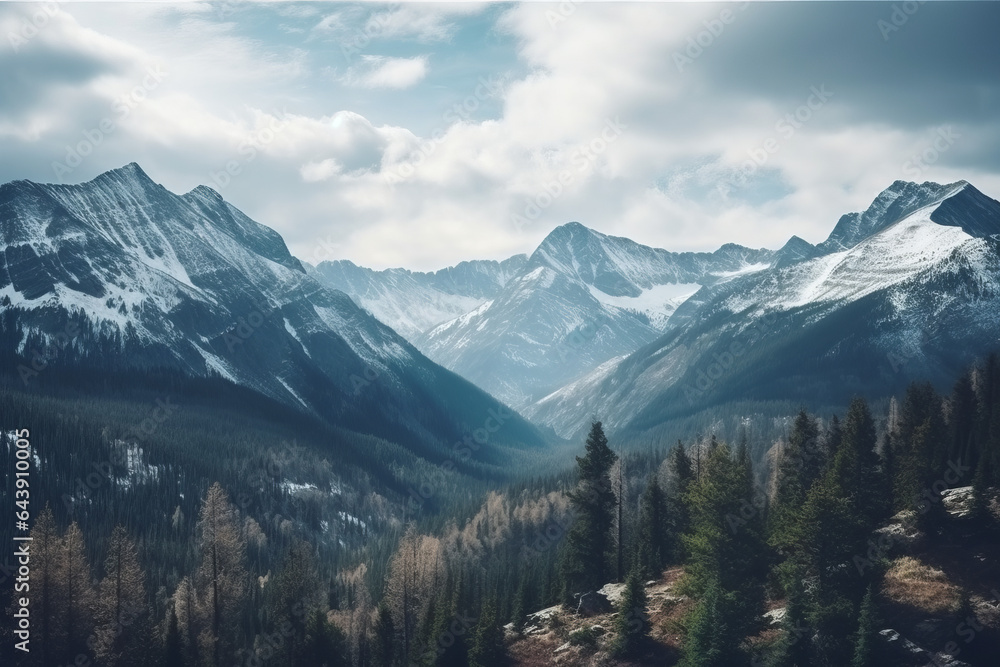 Panoramic view Rockies Mountains