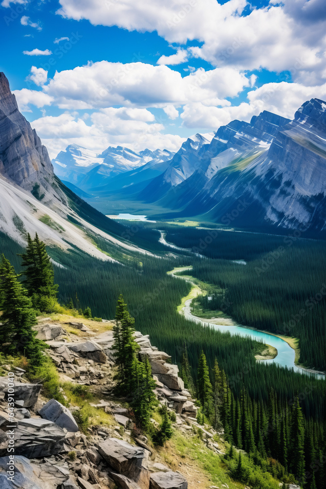 Fototapeta premium Panoramic view Rockies Mountains