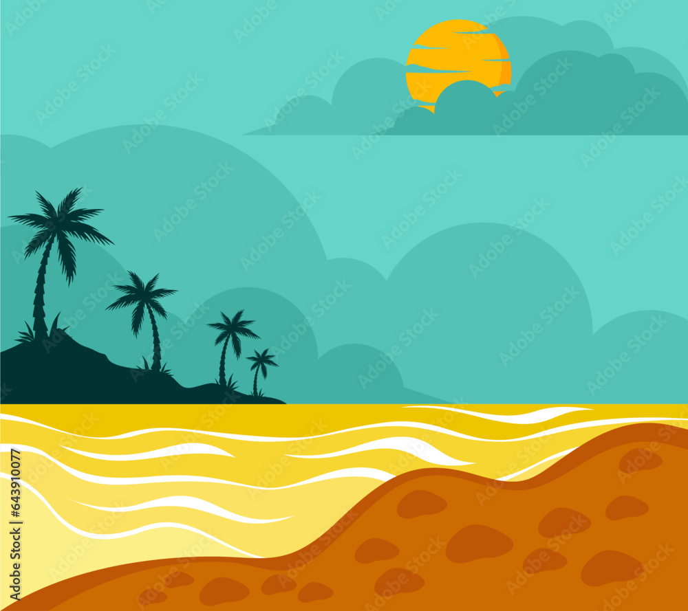 summer beach background vector illustration