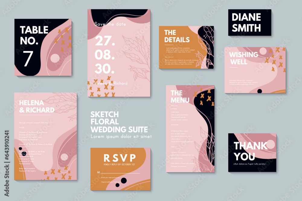 Wedding invitation, thank you card, save the date cards. Wedding set. RSVP card Wedding invitation, thank you card, save the date cards. Wedding set. RSVP card