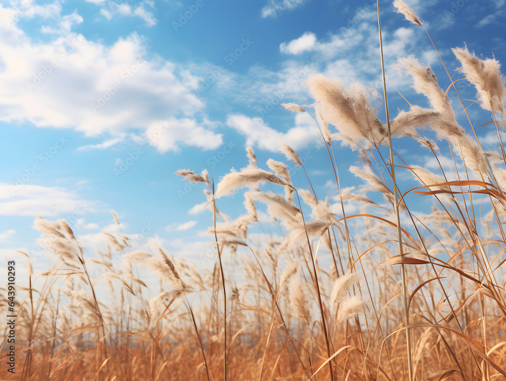 Obraz premium Dry wheat field and sky