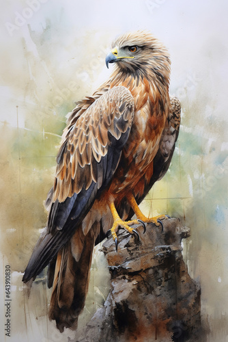 Gorgeous eagle, stunning fine art illustration. 
