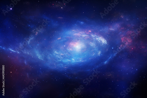 A galaxy with stars  beautiful blue image of space background  space background  Generative AI