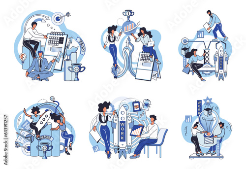 Team solving problems. Teamwork problem solving solution partnership Agile project management, planning and deadline, software development, scrum workflow, problem solving FAQ question and answer,