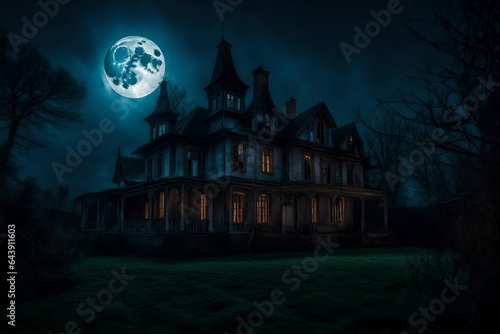 halloween background with castle AI Generated 