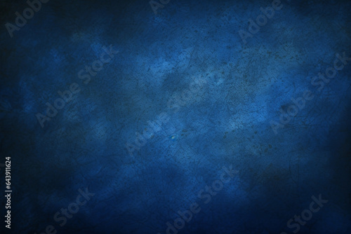 Dark blue background with a grunge texture, abstract background design, Generative AI © Kafi