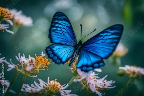butterfly on flower AI Generated  © Ushtar