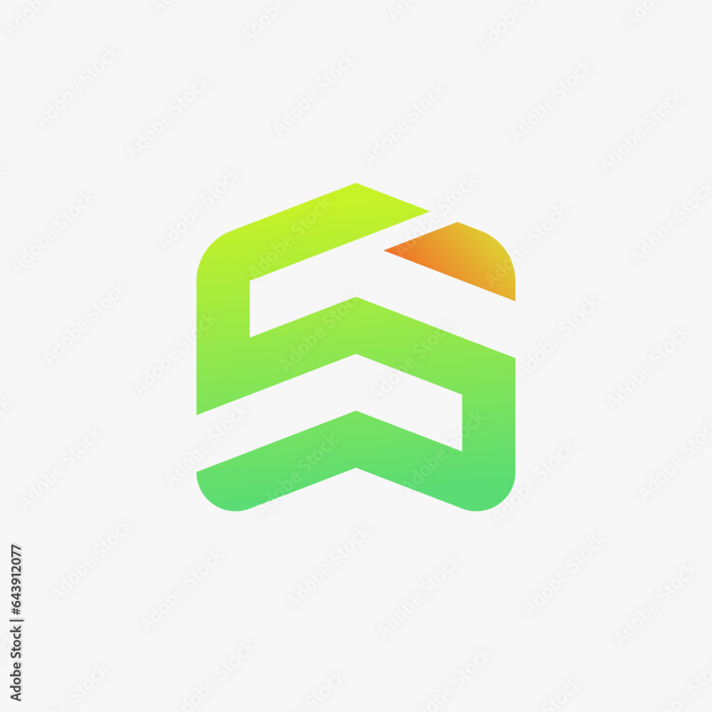 Letter S logo in cube frame Letter S logo in cube frame
