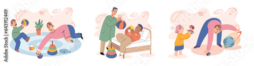 Game together. Family fun. Friendship time. Vector illustration. Board games stimulate mind and promote critical thinking skills Playing games with friends sparks joy and deepens connection between