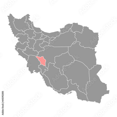 Chaharmahal and Bakhtiari province map  administrative division of Iran. Vector illustration.