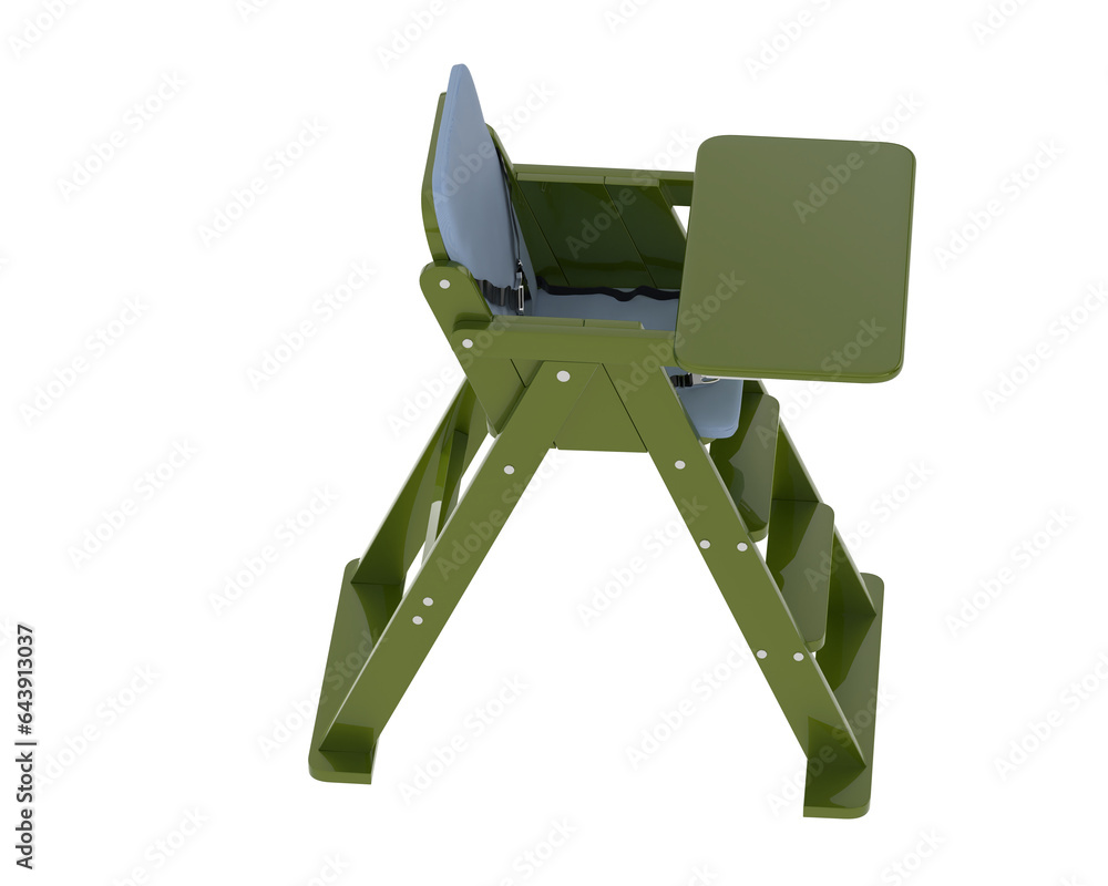 Baby chair isolated on transparent background. 3d rendering - illustration