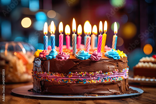 Chocholate Dripping Happy Birthday Cake  Generative AI