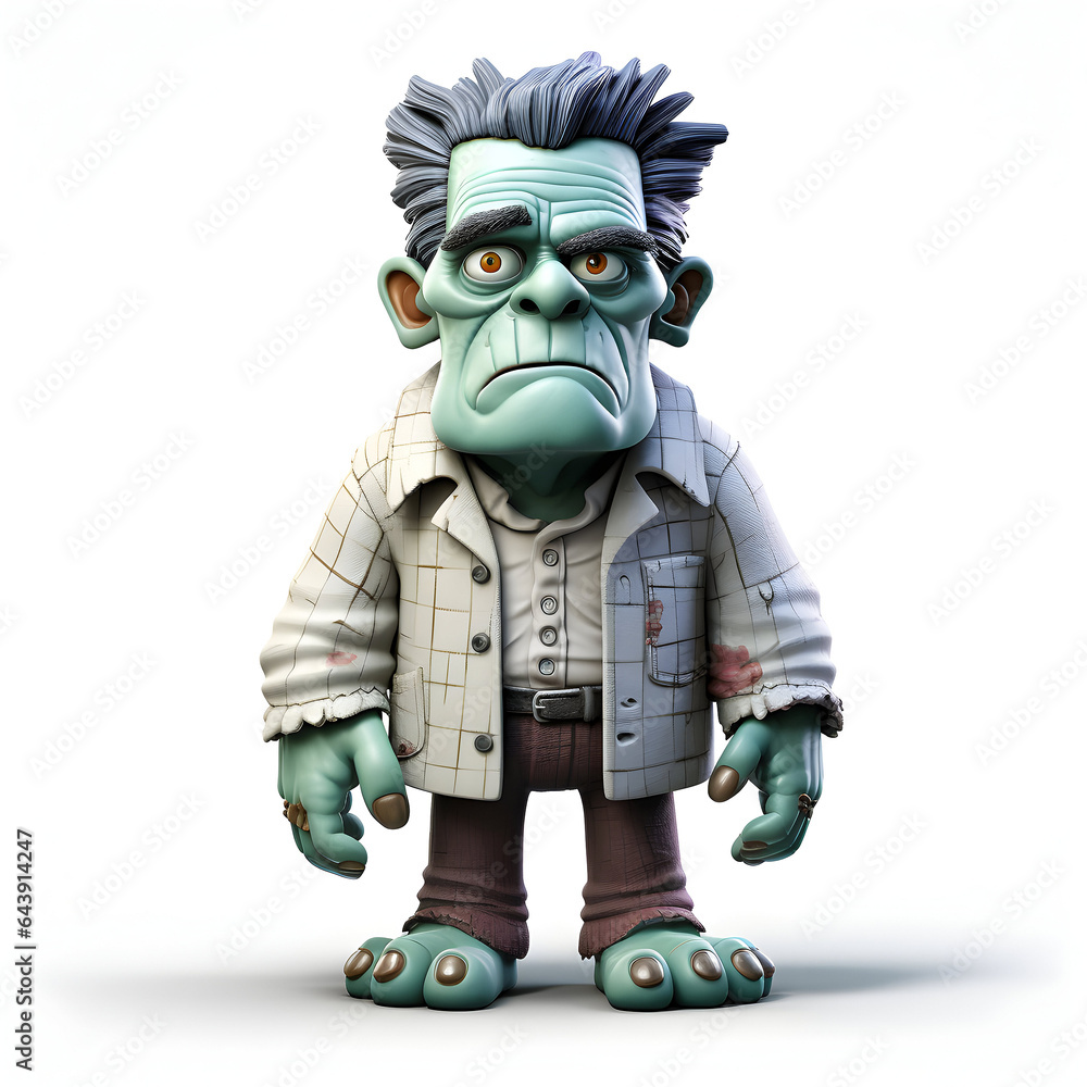 spooky cartoon grandpop version of monster white background spooky cartoon grandpop version of monster white background