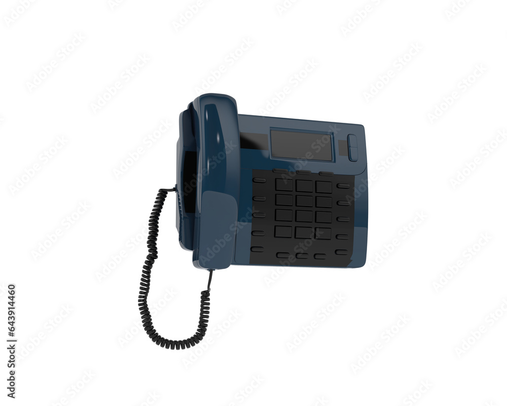 Cord phone isolated on transparent background. 3d rendering - illustration Cord phone isolated on transparent background. 3d rendering - illustration