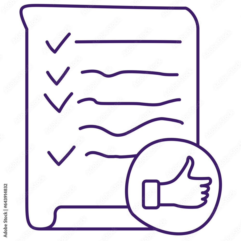 thumb up checklist icon 