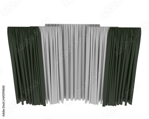 Curtains isolated on transparent background. 3d rendering - illustration