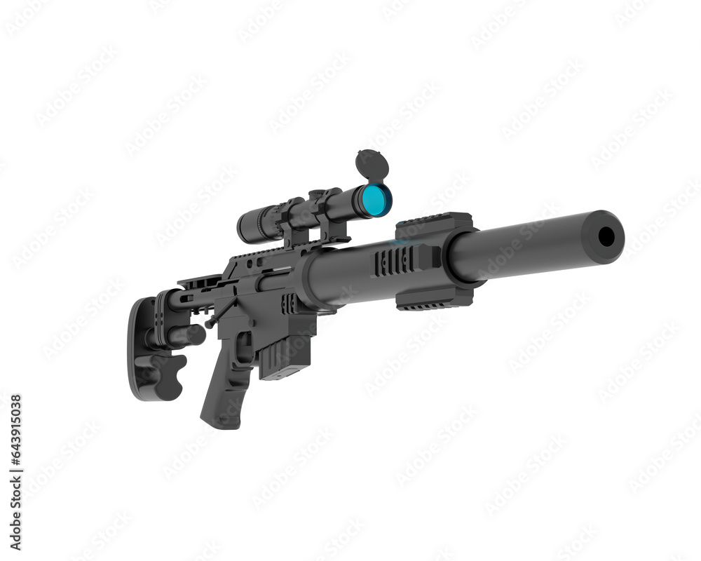 Machine gun isolated on transparent background. 3d rendering - illustration Machine gun isolated on transparent background. 3d rendering - illustration