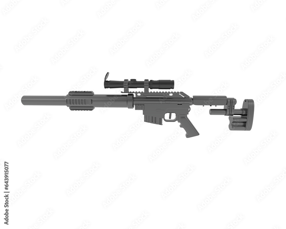 Machine gun isolated on transparent background. 3d rendering - illustration