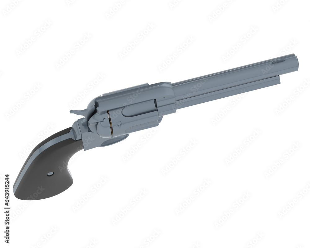 Old pistol isolated on transparent background. 3d rendering - illustration Old pistol isolated on transparent background. 3d rendering - illustration